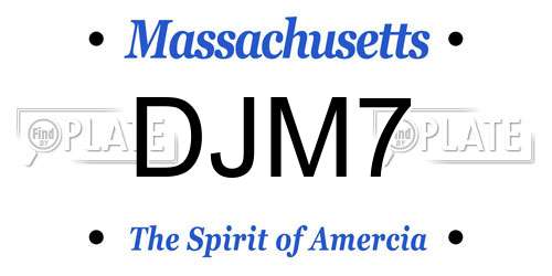 DJM7 Massachusetts License Plate