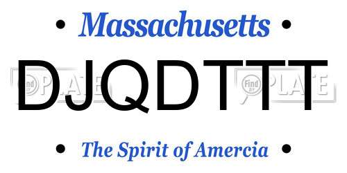 DJQDTTT Massachusetts License Plate