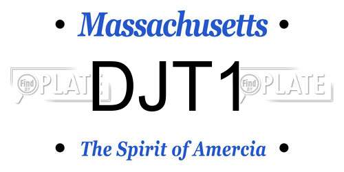 DJT1 Massachusetts License Plate