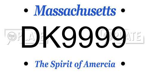 DK9999 Massachusetts License Plate