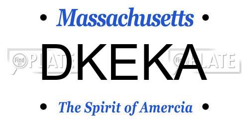 DKEKA Massachusetts License Plate