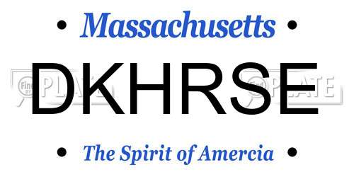 DKHRSE Massachusetts License Plate