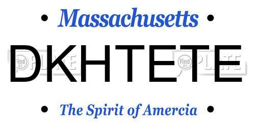 DKHTETE Massachusetts License Plate