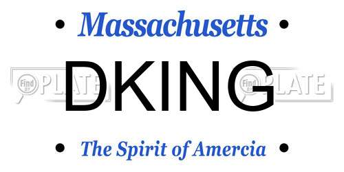 DKING Massachusetts License Plate