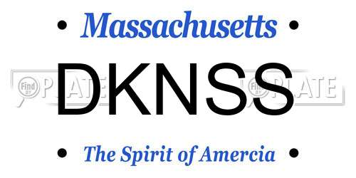 DKNSS Massachusetts License Plate