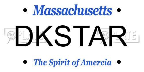 DKSTAR Massachusetts License Plate