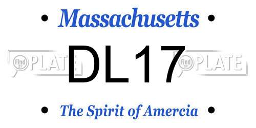 DL17 Massachusetts License Plate