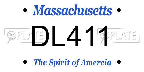 DL411 Massachusetts License Plate