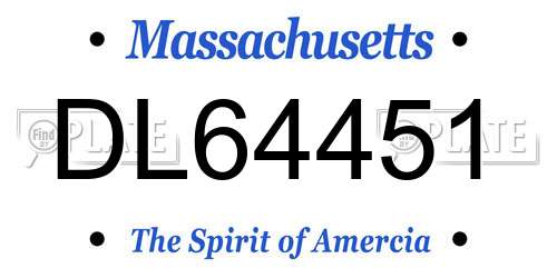 DL64451 Massachusetts License Plate