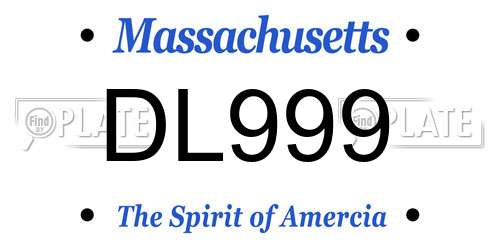 DL999 Massachusetts License Plate