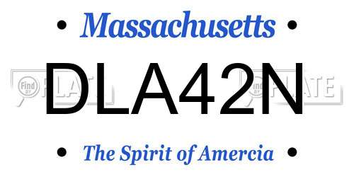 DLA42N Massachusetts License Plate