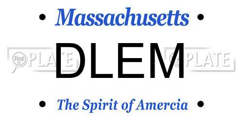 DLEM Massachusetts License Plate
