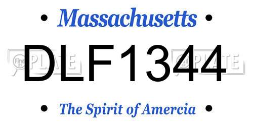 DLF1344 Massachusetts License Plate