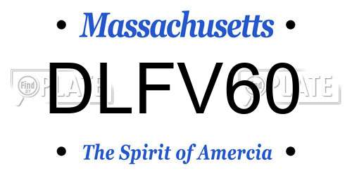 DLFV60 Massachusetts License Plate