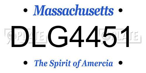 DLG4451 Massachusetts License Plate