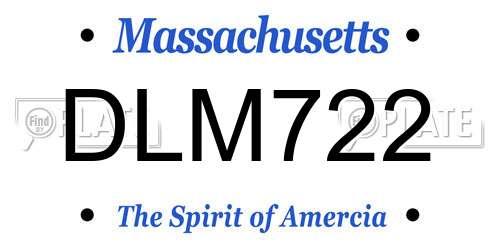 DLM722 Massachusetts License Plate