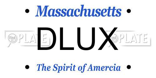 DLUX Massachusetts License Plate