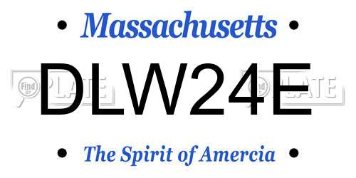 DLW24E Massachusetts License Plate