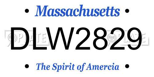 DLW2829 Massachusetts License Plate