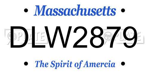 DLW2879 Massachusetts License Plate