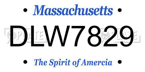 DLW7829 Massachusetts License Plate