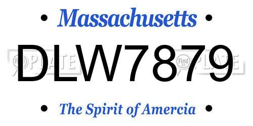 DLW7879 Massachusetts License Plate