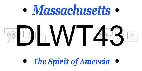DLWT43 Massachusetts License Plate