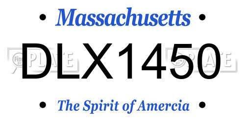 DLX1450 Massachusetts License Plate
