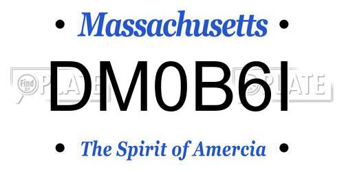 DM0B6I Massachusetts License Plate