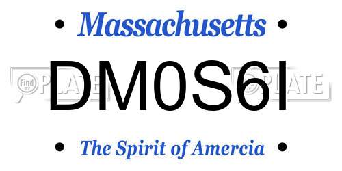 DM0S6I Massachusetts License Plate