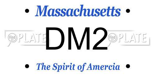 DM2 Massachusetts License Plate