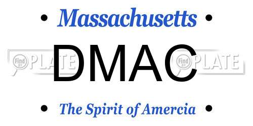 DMAC Massachusetts License Plate