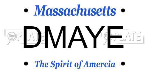 DMAYE Massachusetts License Plate