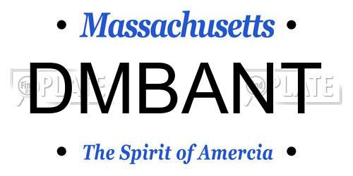 DMBANT Massachusetts License Plate