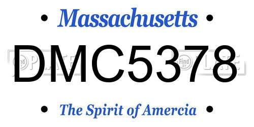 DMC5378 Massachusetts License Plate