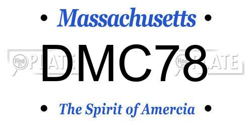 DMC78 Massachusetts License Plate