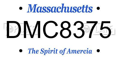 DMC8375 Massachusetts License Plate