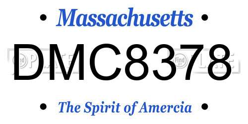 DMC8378 Massachusetts License Plate