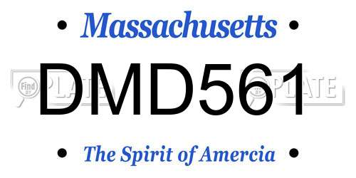 DMD561 Massachusetts License Plate