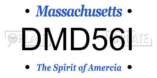 DMD56I Massachusetts License Plate