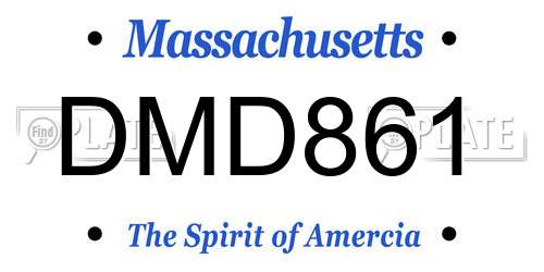 DMD861 Massachusetts License Plate