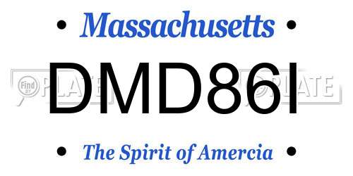 DMD86I Massachusetts License Plate
