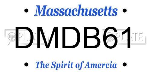 DMDB61 Massachusetts License Plate