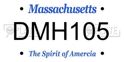 DMH105 Massachusetts License Plate