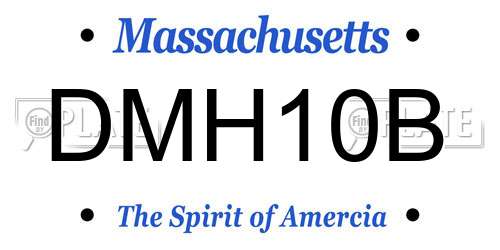 DMH10B Massachusetts License Plate