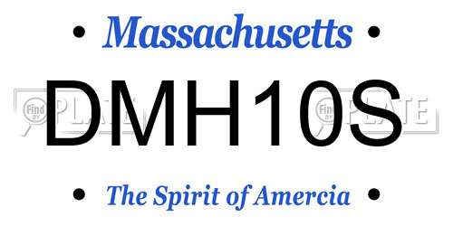 DMH10S Massachusetts License Plate