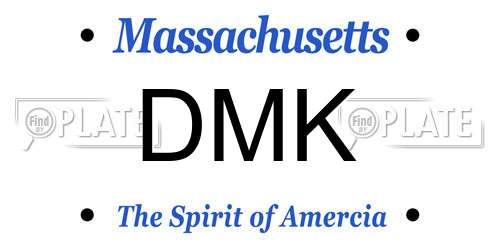 DMK Massachusetts License Plate