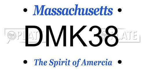DMK38 Massachusetts License Plate