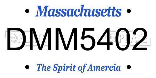 DMM5402 Massachusetts License Plate