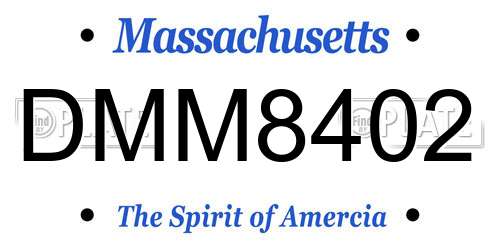 DMM8402 Massachusetts License Plate